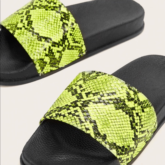 Neon Snakeskin Slides - Picture 5 of 5